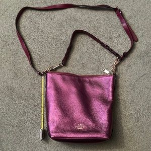 Coach purple metallic crossbody bag